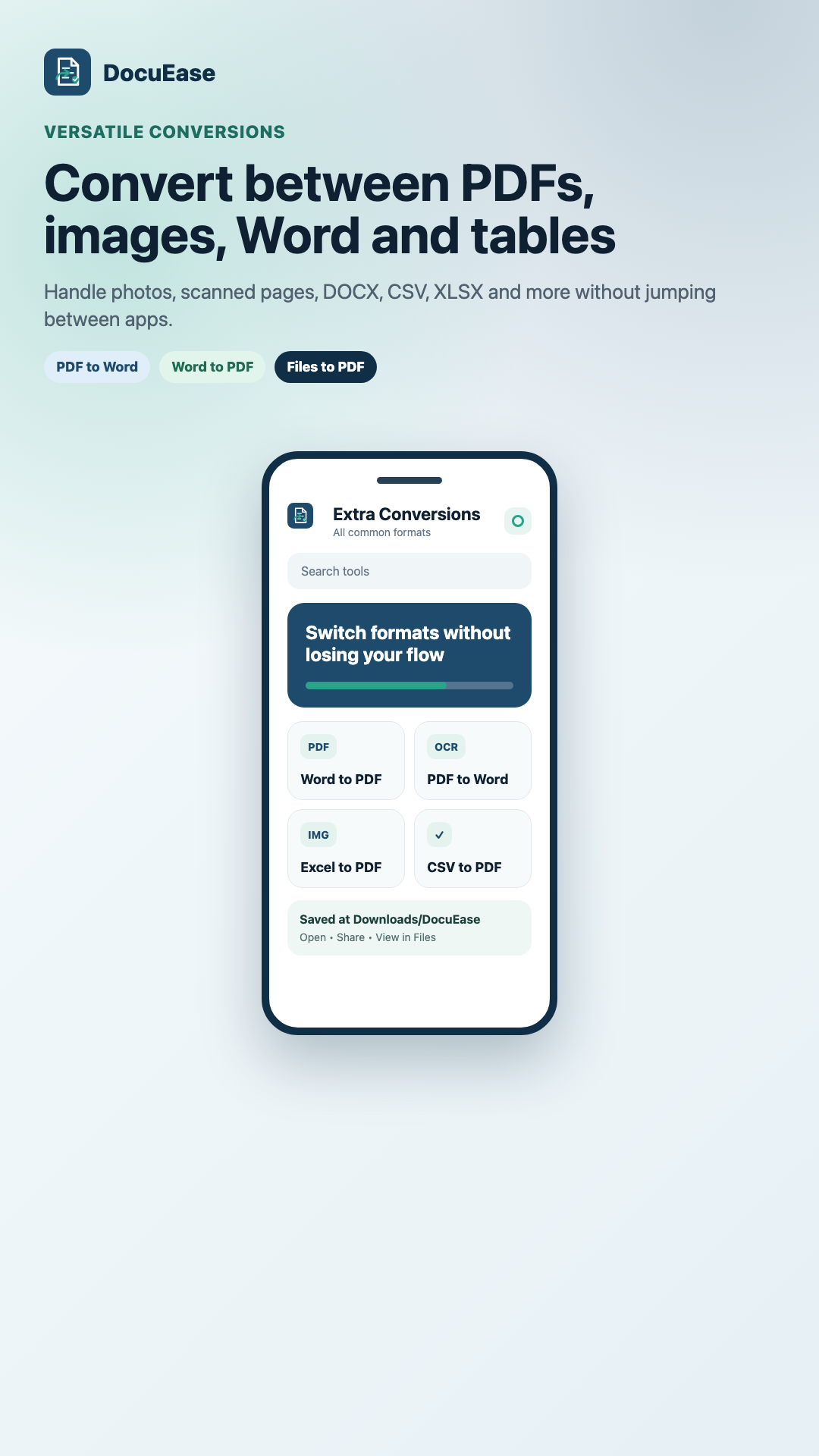 DocuEase conversion tools