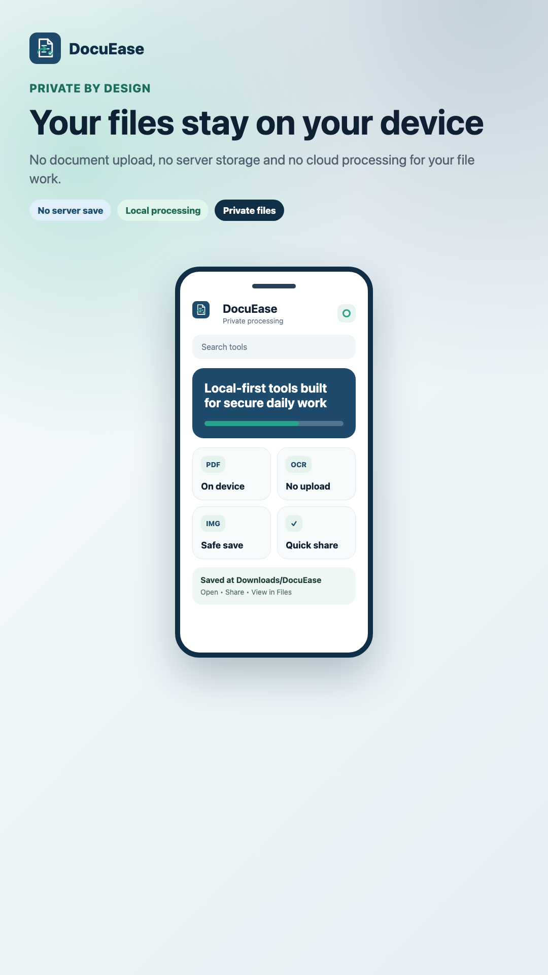 DocuEase privacy screen concept